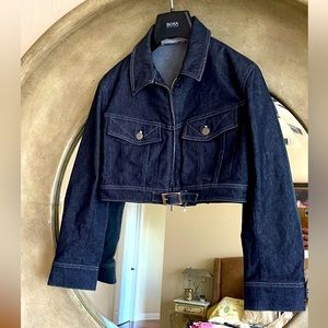 Thierry Mugler cropped denim jacket size S